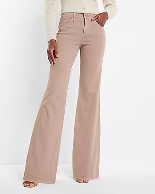 Mid Rise Light Brown 70s Flare Jeans | Express