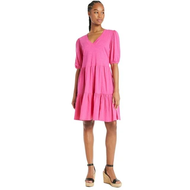 The Pioneer Woman Tiered Knit Dress, Women’s, Sizes XS-3X | Walmart (US)