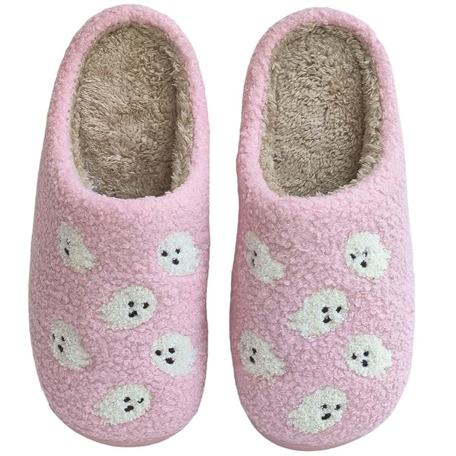 Halloween Slippers Pumpkin Slippers for Womens Mens Cute Comfy Bedroom Shoes,Home House Ladies Fu... | Amazon (US)