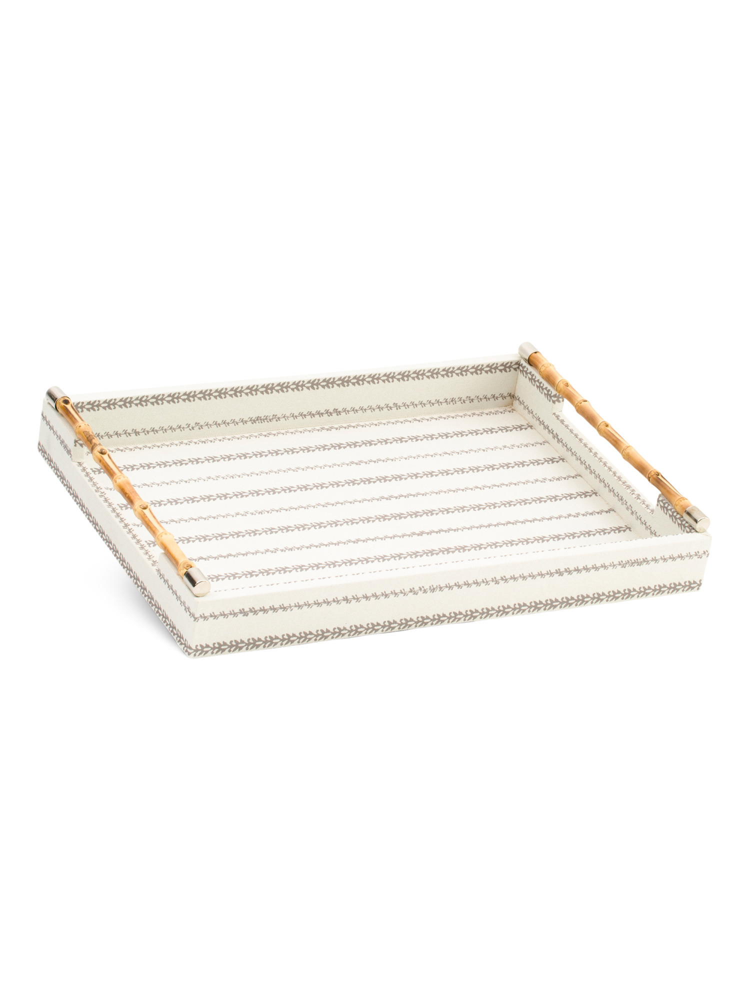 20.5x14.5 Natia Faux Linen Tray With Bamboo Handles | Home | Marshalls | Marshalls