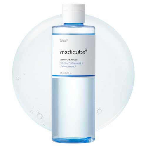 medicube Zero Pore Toner I Exfoliating & Hydrating Blue Bottle Water Toner with AHA, BHA, PHA, Niacinamide, and Panthenol | Korean Skin Care for Pores, Texture, and Moisture Care (8.45 fl. oz.) | Amazon (US)
