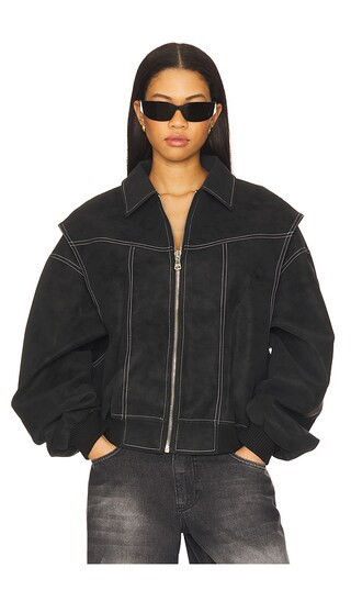 LIONESS Vista Bomber Jacket in Black. - size L | Revolve Clothing (Global)