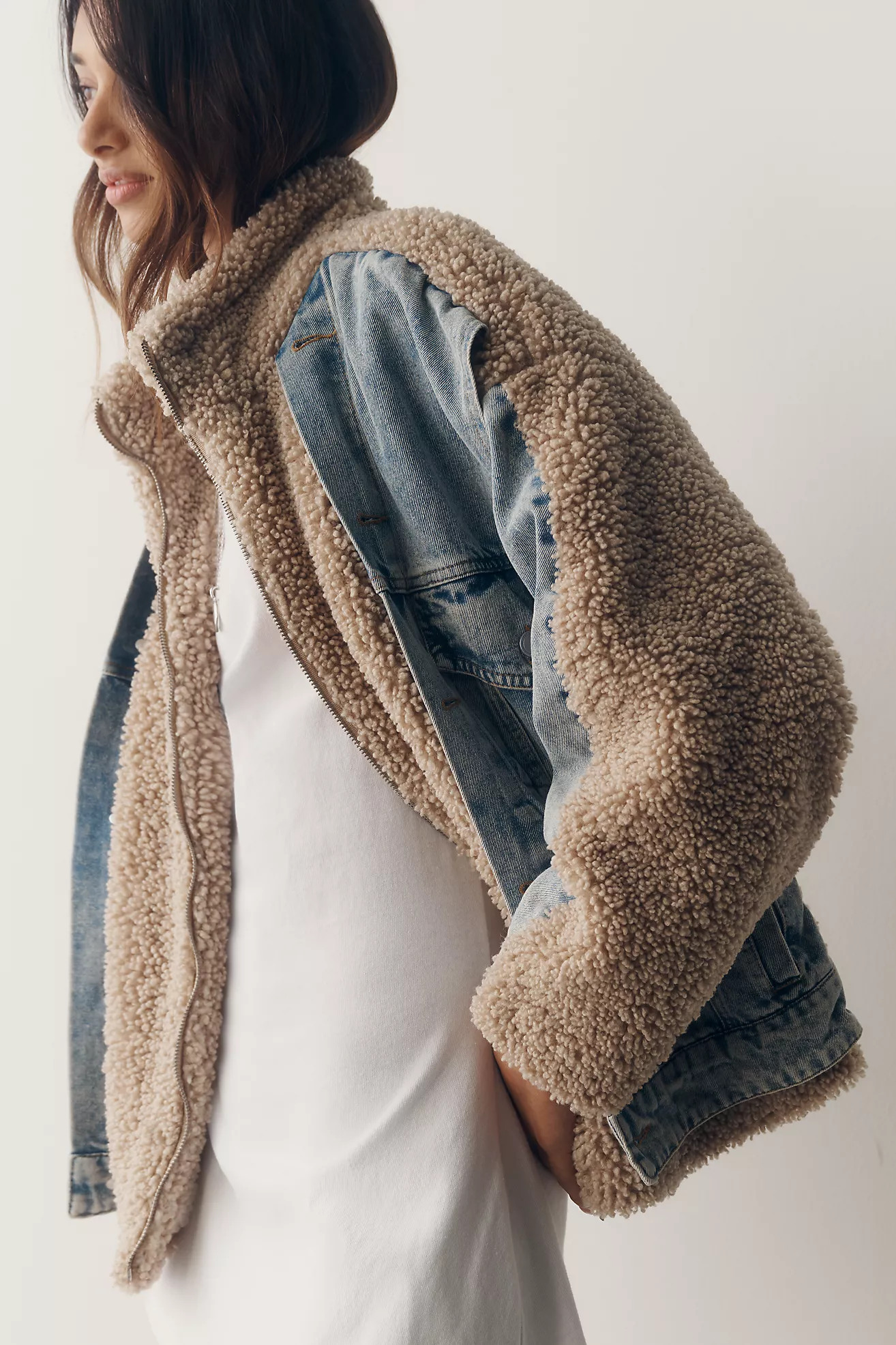 BLANKNYC Fuzzy Wuzzy Denim Jacket | Anthropologie (US)