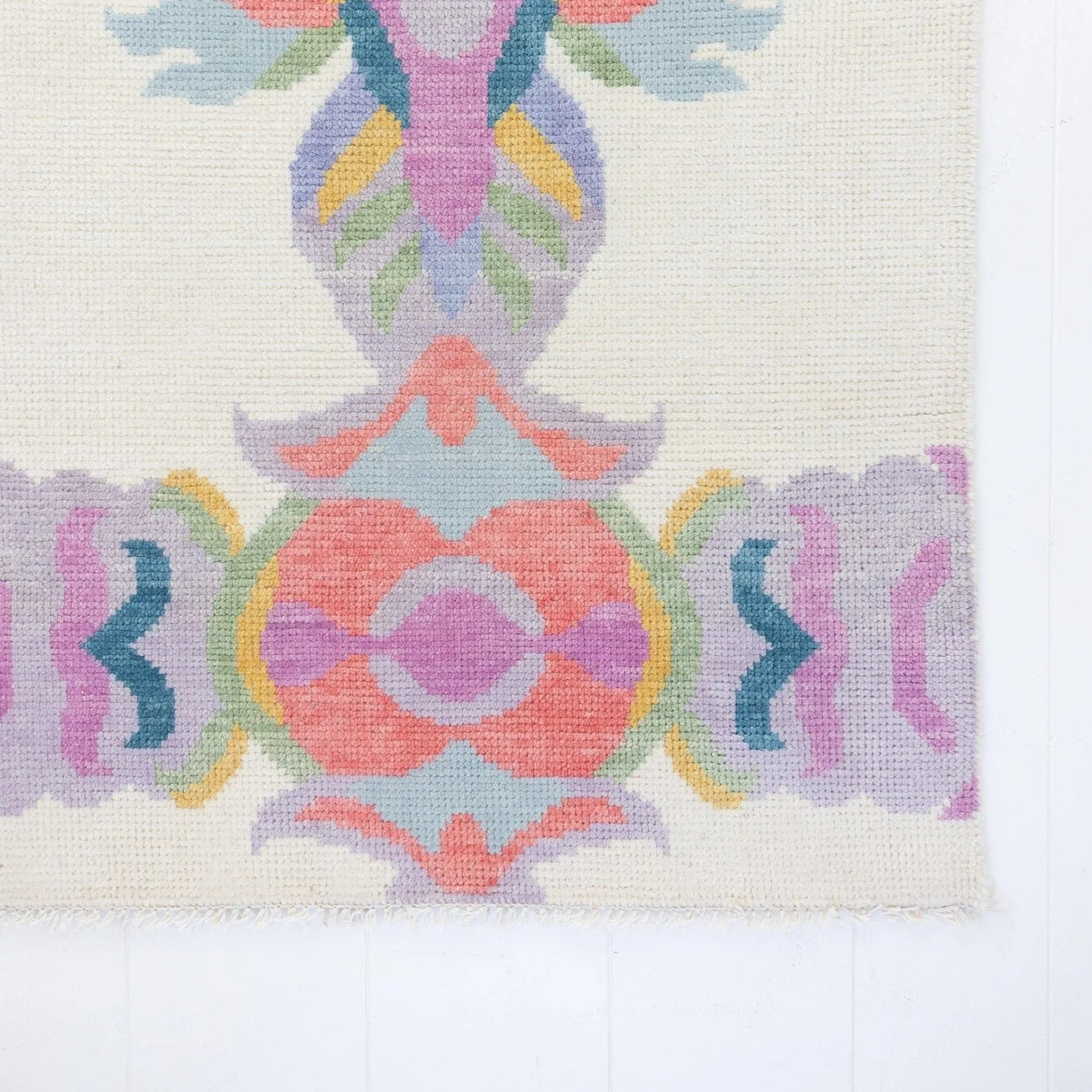 Evie in White Modern Oushak Rug | Locust Lane Rugs