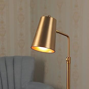 VONLUCE Gold Desk Lamp with LED Bulb Adjustable, Antique Brass Metal Table Lamp Marble Base, Mid ... | Amazon (US)