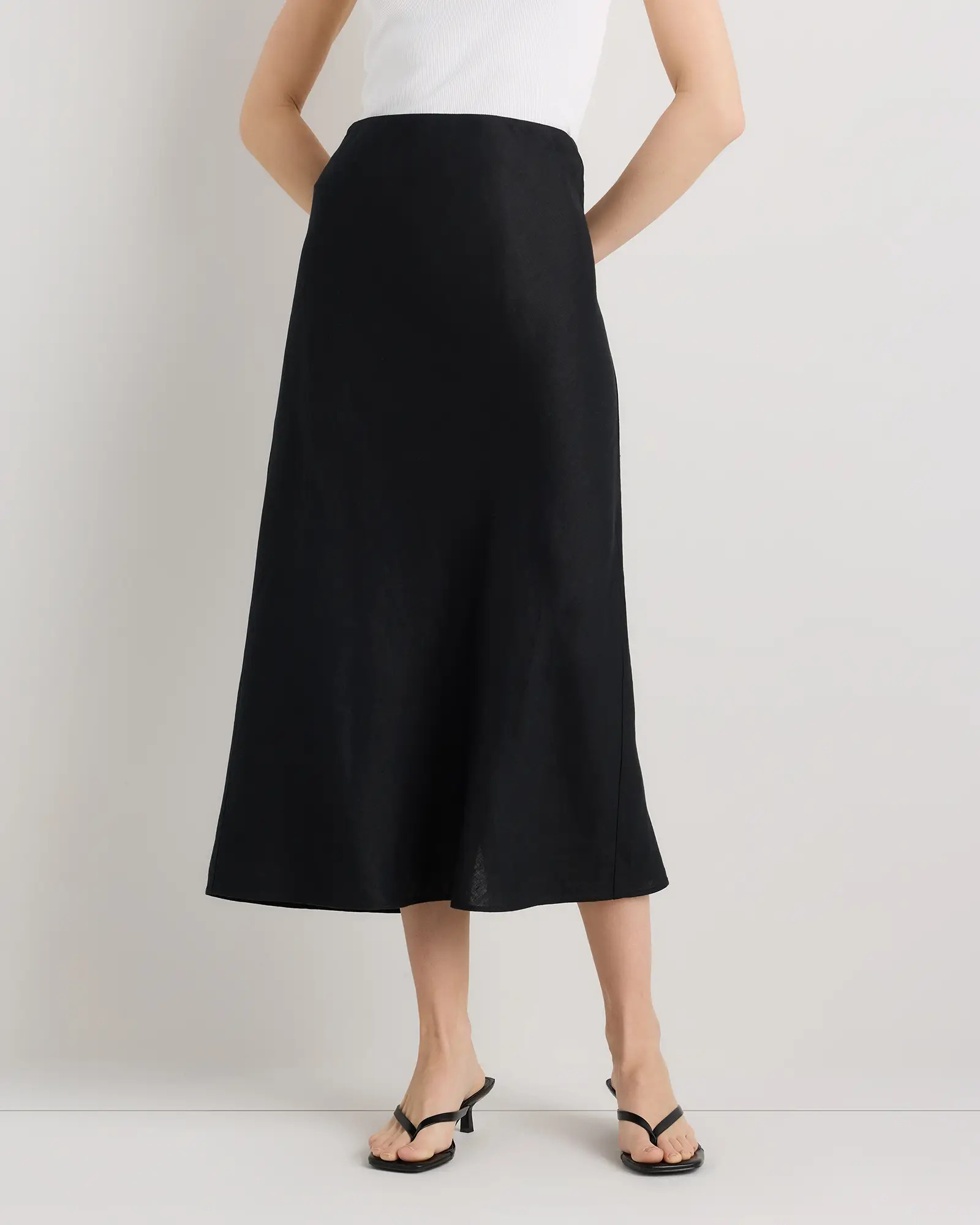 100% European Linen Midi Slip Skirt | Quince