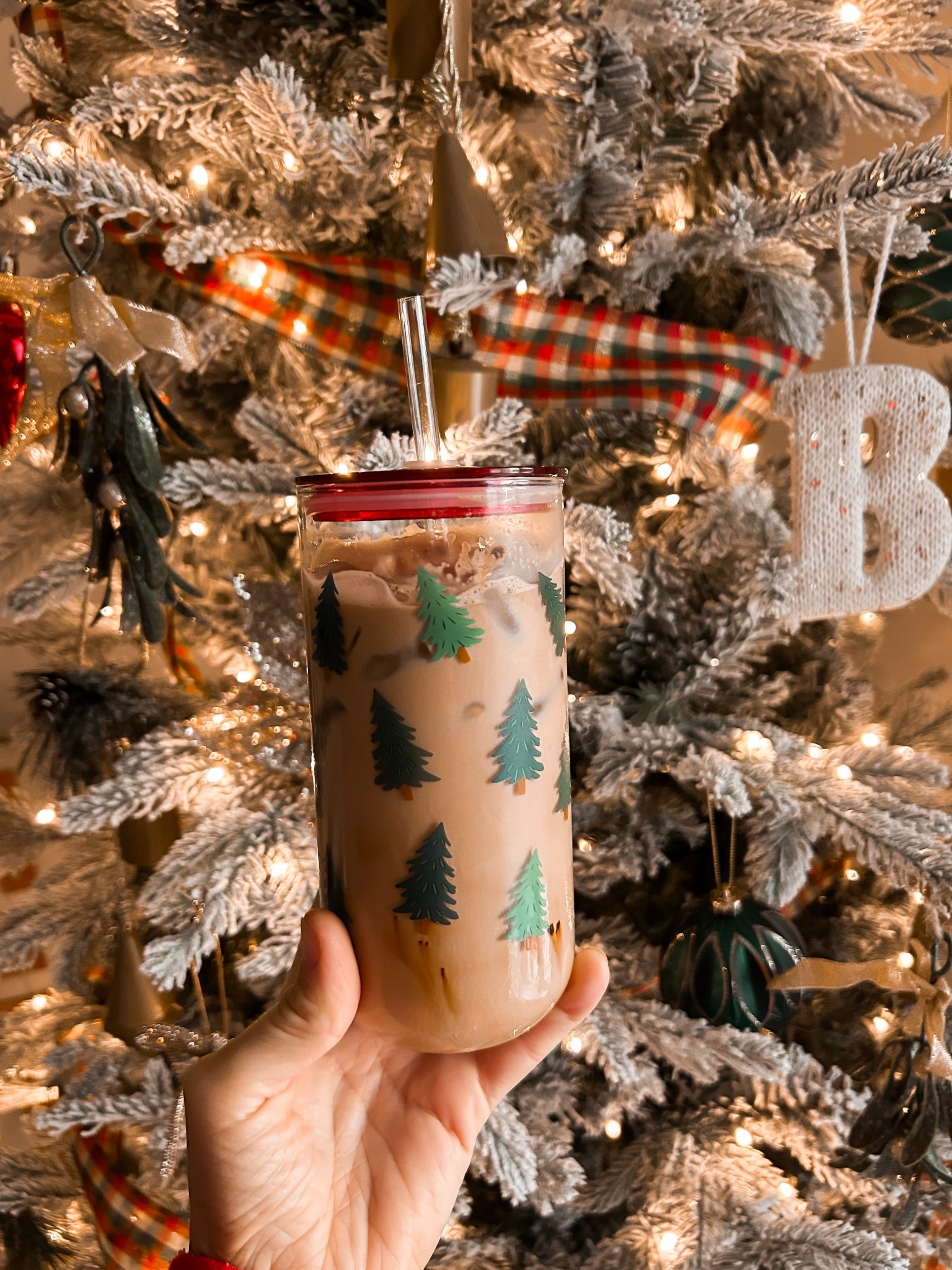 Christmas tree 🌲 ice coffee glass

#LTKHoliday #LTKSeasonal