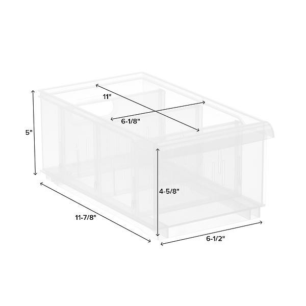 Long Wide STAK Bin w/ Wheels Clear | The Container Store