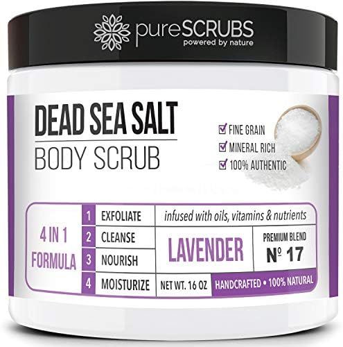 pureSCRUBS Premium Organic Body Scrub Set - Large 16oz LAVENDER BODY SCRUB - Dead Sea Salt Infuse... | Amazon (US)