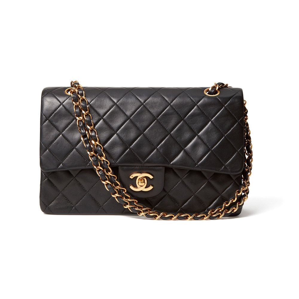 What Goes Around Comes Around Chanel 2.55 Lambskin Bag in Black | goop