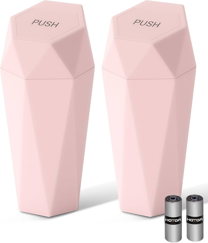 HOTOR Car Trash Can with Lid - 2 Pack, Car Accessories for Interior, Leakproof Vehicle Garbage Ca... | Amazon (US)