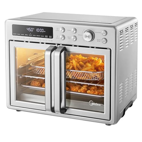 Midea Flexify French Door Toaster Oven Air Fryer Combo, 26.4 QT, Extra Large Air Fryer Countertop Oven 10-in-1 Combo, 25% Faster Cooking and 90% Less Oil, Stainless Steel | Amazon (US)