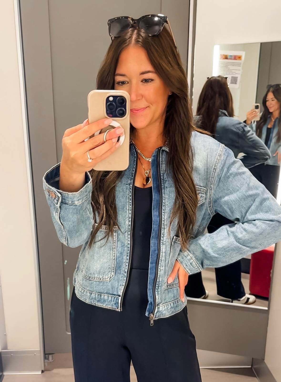 Love at first sight! The denim jacket you all need! Now available! 

Fall,fashion,new 

#LTKTravel #LTKItBag #LTKWorkwear