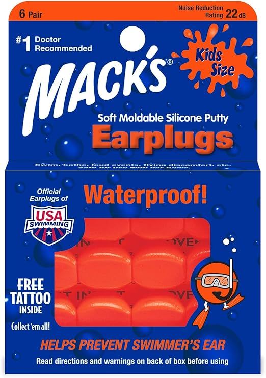 Mack's Soft Moldable Silicone Putty Ear Plugs - Kids Size, 6 Pair - Comfortable Small Earplugs fo... | Amazon (US)