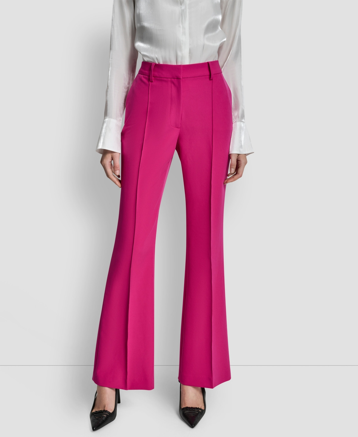 Dkny Women's Pintuck Fit and Flare Trousers - Fuchsia | Macy's