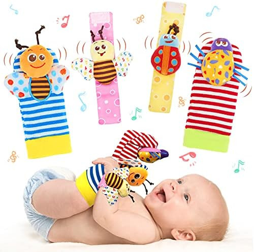 Wrist Rattles Foot Finder Rattle Sock Baby Toddlor Toy,Rattle Toy,Arm Hand Bracelet Rattle,Feet L... | Amazon (US)