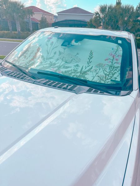 Floral car sunshade summer car must haves 

#LTKtravel #LTKSeasonal