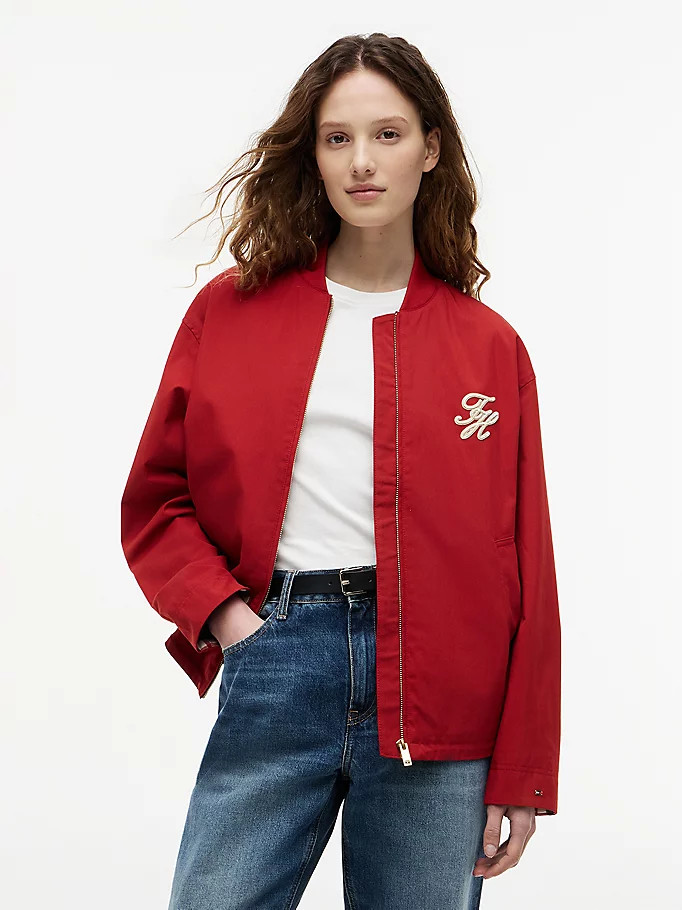 Logo Appliqué Twill Bomber Jacket | Tommy Hilfiger UK