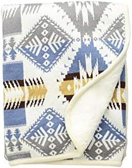 Pendleton Knit Sherpa Baby Blanket Silver Bark One Size | Amazon (US)