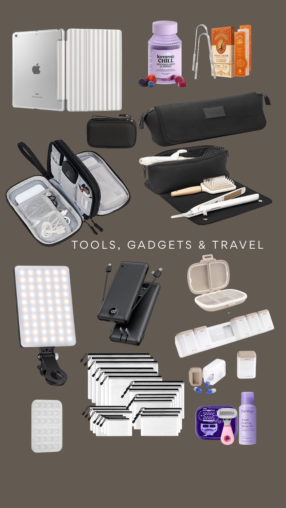 Every time I travel, I am always thinking of how to make the next time go more smoothly! These are some items that have been in my cart, and I’m going purchase during this sale! Travel charger/cords organizer, pill organizer (both magnetic for the fridge and travel case), have needed a case for my iPad for awhile —stripes obviously make sense, light for my phone in the car, more plastic bags for travel and organizing at home, hot tools travel case with the mat, and I have purchased pretty much all the lemme gummies and love! The lemme chill is the only one sale (but I’m already stocked on the lemme sleep) I like the chill for travel anyway. I also have had this tongue scraper for a year now and love! #primeday #amazonprime #travelesstials #travelbags

#LTKvlog #LTKselfcare #LTKTravel