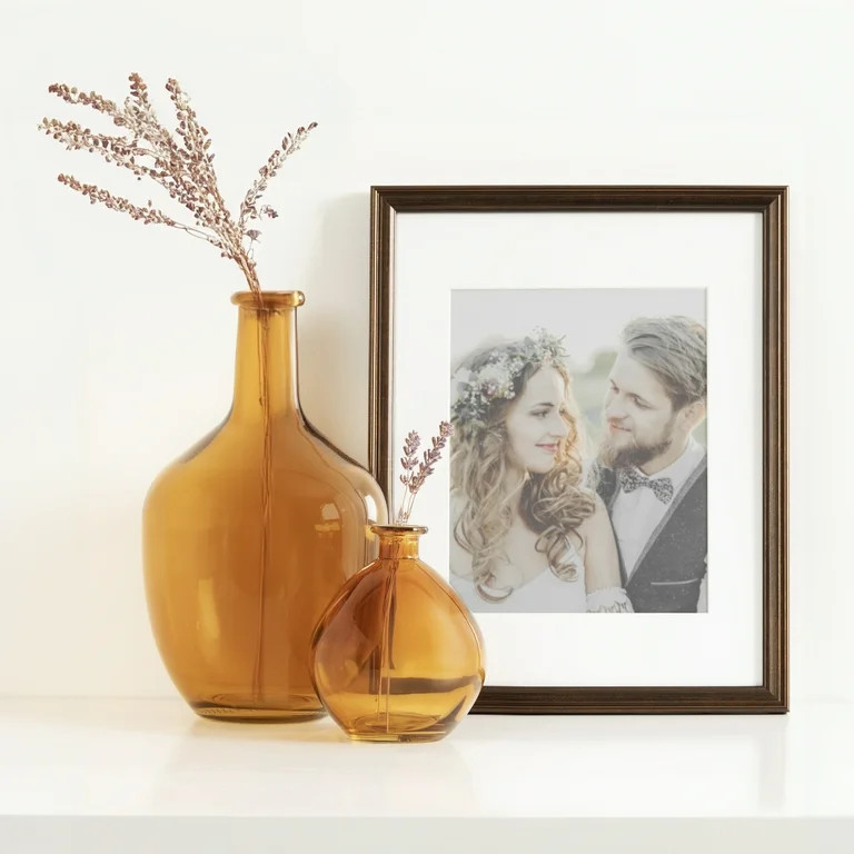 DesignOvation 5.7" High Amber Translucent Glass Tabletop Vase | Walmart (US)