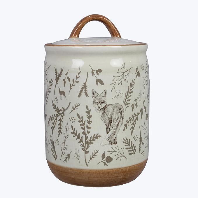 Young's Inc. Set of 1 Woodland Cottage Ceramic Canisters- Storage Containers for Kitchen and Bath... | Amazon (US)