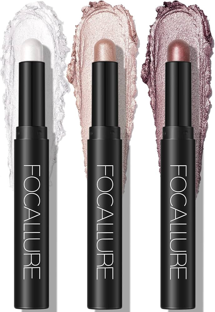 FOCALLURE 3 Pcs 2 in 1 Eyeshadow and Eyeliner Pen, Waterproof Eye Shadow Pencil, Hypoallergenic E... | Amazon (US)