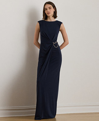 Lauren Ralph Lauren Women's Chain-Trim Cap-Sleeves Gown - Macy's | Macy's
