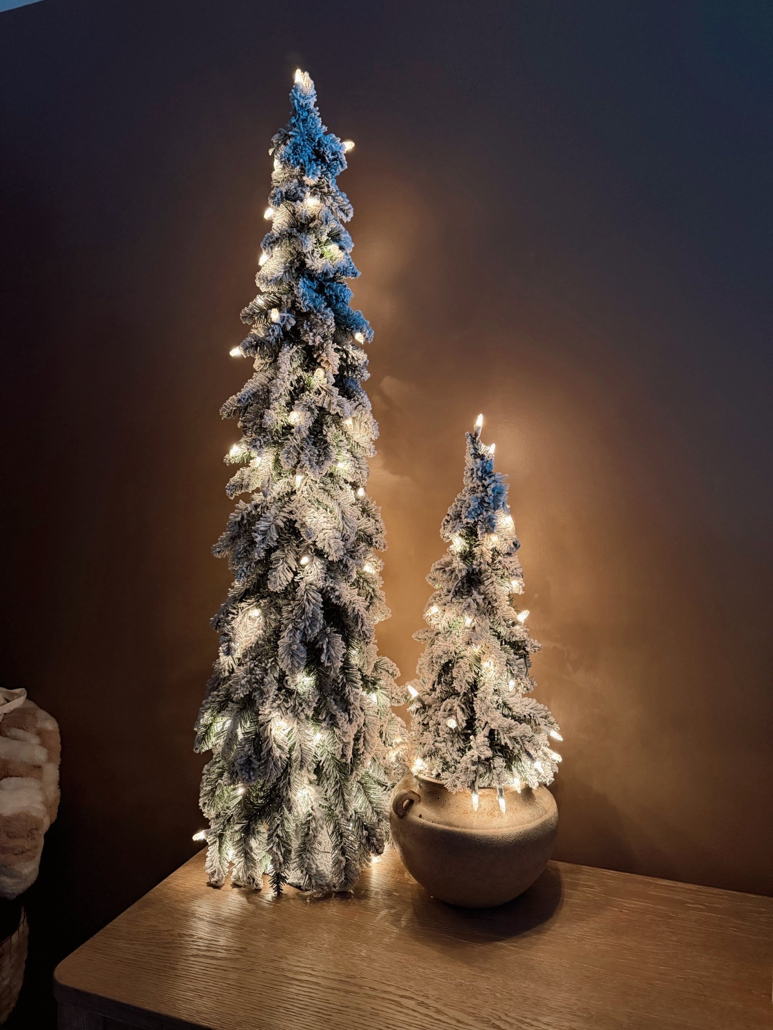 Two of the coziest flocked Amazon trees I love in our bedroom 🎄✨😌 they’re so perfect for a dresser, cabinet, etc.! This is the 2 & 4 foot ones but I’m ordering the 3 foot as well to have a trio finally! 

The pot it’s in is from Home Goods but I linked similar! 

SOOO COZY! 🤎

Home decor / Christmas / flocked faux trees / styling ideas / Amazon finds / Holley Gabrielle 

#LTKFindsUnder100 #LTKHoliday #LTKHome