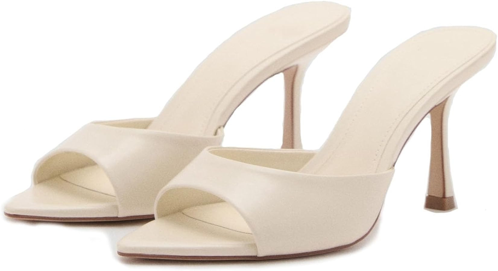 High Heel Mules for Women Pointed Open Toe Slip On Stiletto Pumps Backless Heeled Sandals Mules P... | Amazon (US)