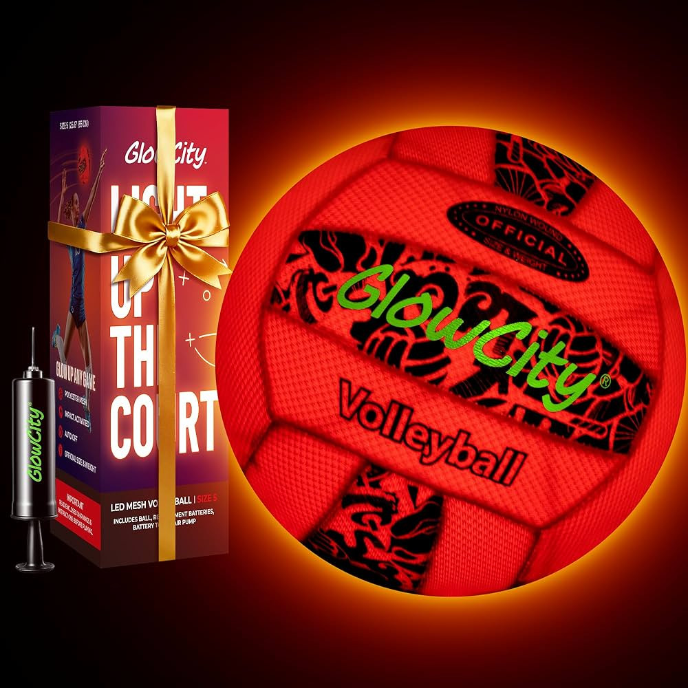 GlowCity LED Volleyball - Size 5 Light Up Glow in The Dark Volleyball with Pump and Batteries, Wa... | Amazon (US)