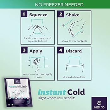 Instant Cold Packs - (5" x 6") Disposable Cold Compress Therapy Instant Ice Pack for Injuries, Fi... | Amazon (US)