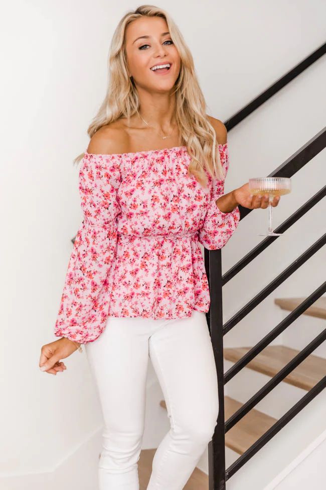 Respect Your Heart Pink Floral Blouse | The Pink Lily Boutique