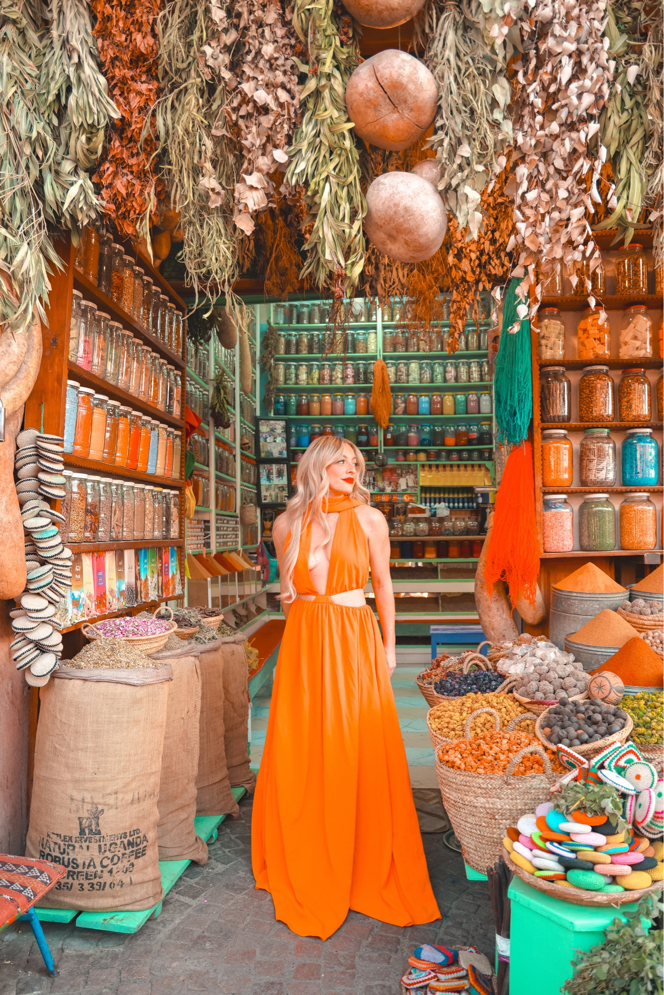 Orange maxi dress wearing size small 

#LTKtravel