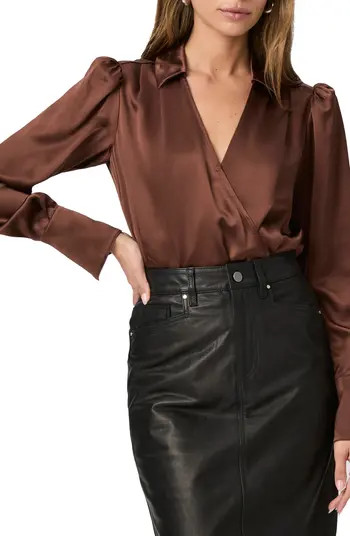 Nyla Long Sleeve Silk Satin Bodysuit | Nordstrom Rack
