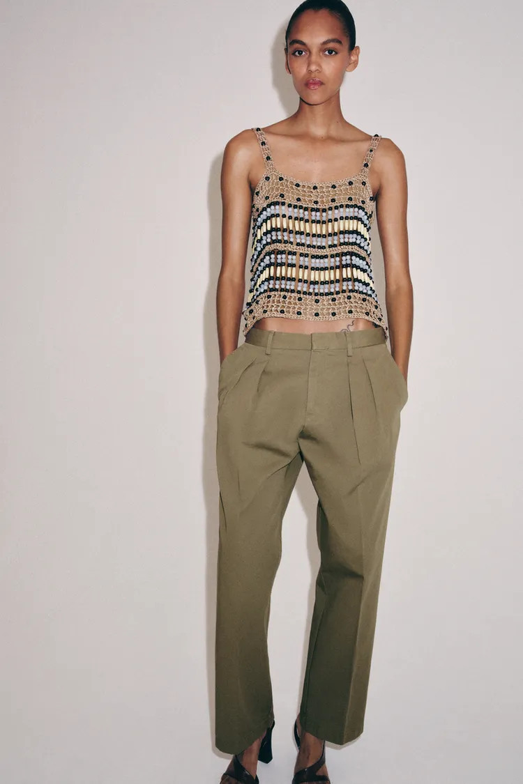 BEADED KNIT TOP | Zara US