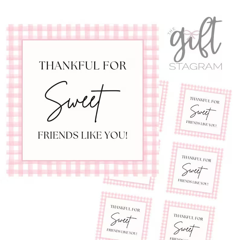 Thankful for Sweet Friends Like You Gift Tag DIGITAL DOWNLOAD Host Thank You Gift Tag Thank You G... | Etsy (US)
