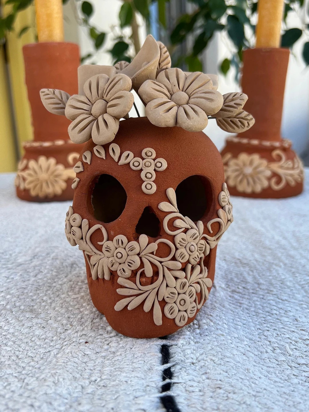 Day of the Dead Clay Skull, Small | Etsy (US)