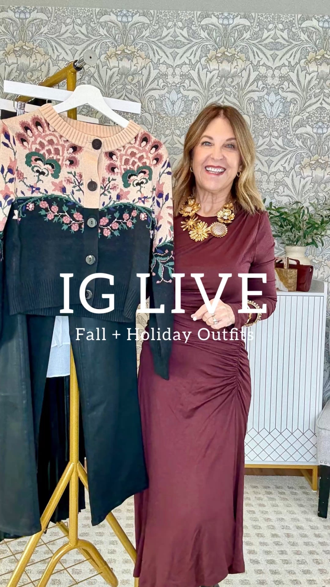 Every Thursday, I go live on Instagram to share outfit inspiration, product reviews, and give styling tips.

Today's theme is fall and holiday outfits. Where would you wear that? ✨

Hi, I'm Sandy Koszarek, content creator, blogger, and former Nordstrom Stylist.  Going live and sharing outfit ideas with you is one of my favorite parts of my job! I hope you enjoy it too. If you like this type of content, follow along. I'd love for you to join us. 

#LTKOver40 #LTKSeasonal #LTKHoliday