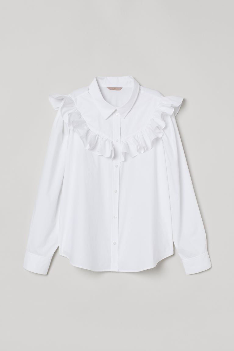 H&M+ Ruffle-trimmed Shirt | H&M (US + CA)