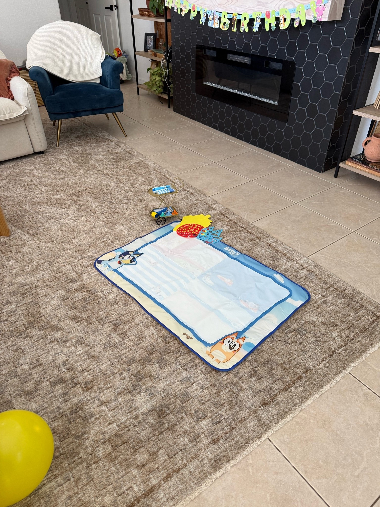 Bluey watercolor floor mat!