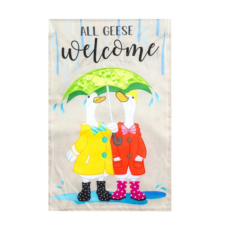 Meadow Creek 11.5" x 18" Spring Welcome Geese Outdoor Yard Flag | Walmart (US)