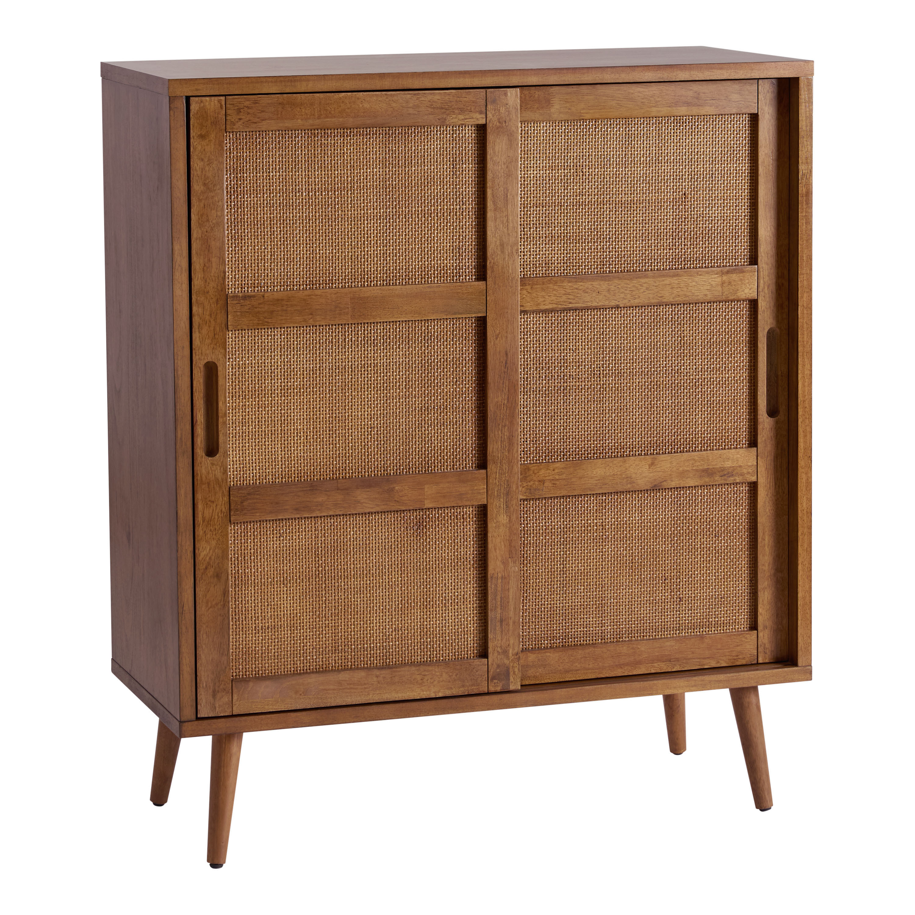 Norton Wood and Rattan Cane Storage Cabinet 48 Inch | World Market