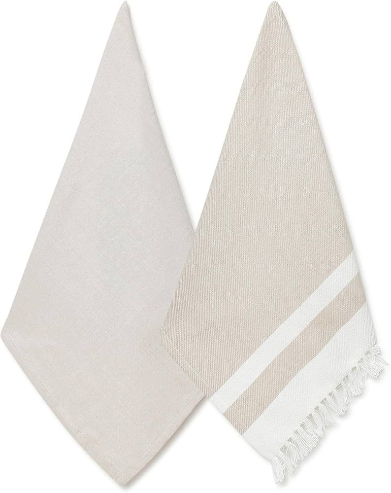 Folkulture Kitchen Towels with Hanging Loop, Set of 2, 100% Cotton Dish Towels for Drying Dishes,... | Amazon (US)