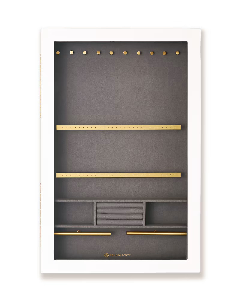 Wall Mount Jewelry Storage in White Lacquer | Kendra Scott