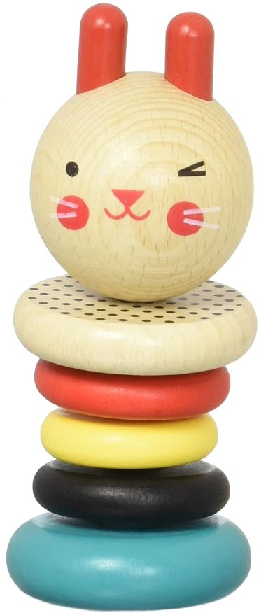 Petit Collage Wood Rattle Toy, Rabbit | Amazon (US)