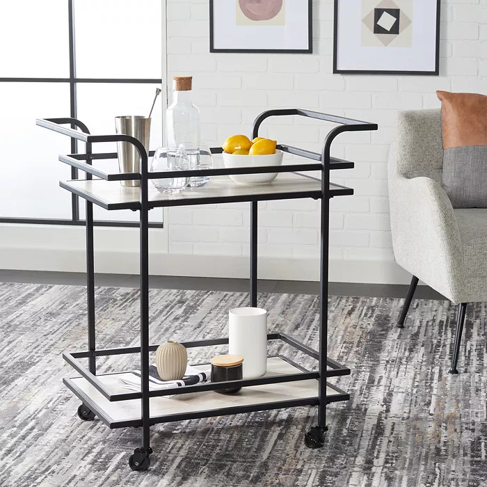 Lameris 2 Tier Matte Black Bar Cart with Handles | Bloomingdale's (US)