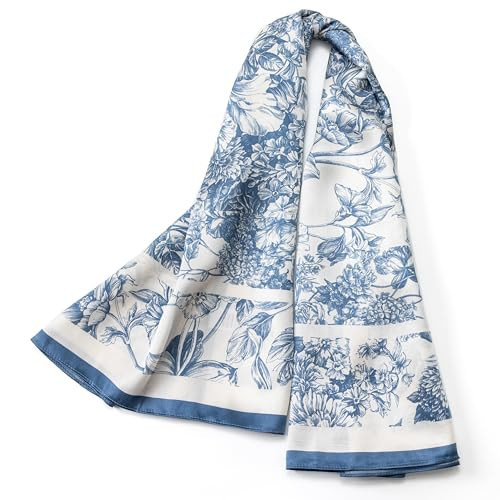 100% Mulberry Silk Scarf for Women for Neck, Large Bandana Square Satin Head Scarf for Hair 35"x35" | Amazon (US)