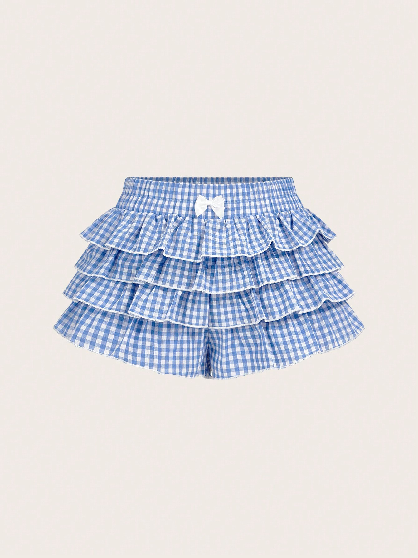 SHEIN MOD Casual Low-Waist Plaid Bodycon Ruffled Women's Ultra-Short Shorts Back To School Clothe... | SHEIN