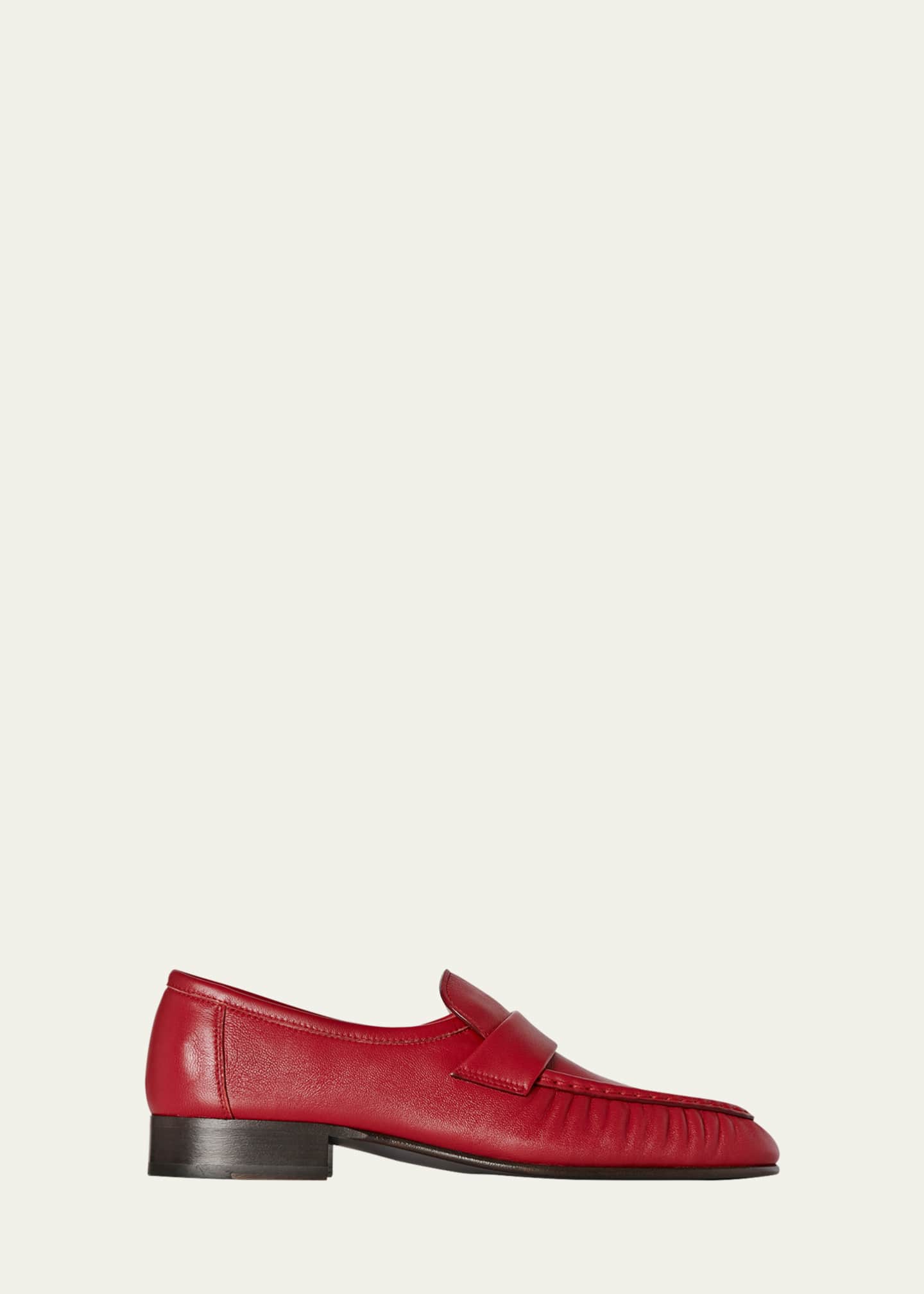 THE ROW Soft Leather Flat Loafers | Bergdorf Goodman